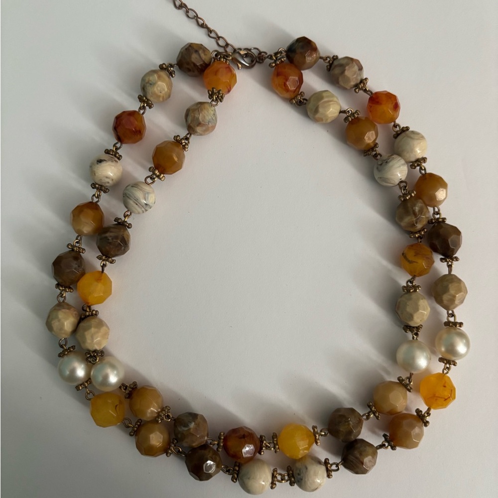 Elegant Beaded Necklace in Earth Tones